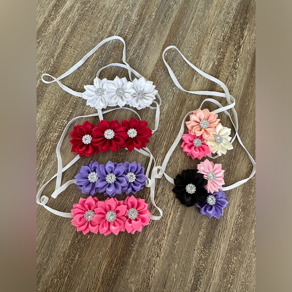 Baby Mini flower Headbands set of 6